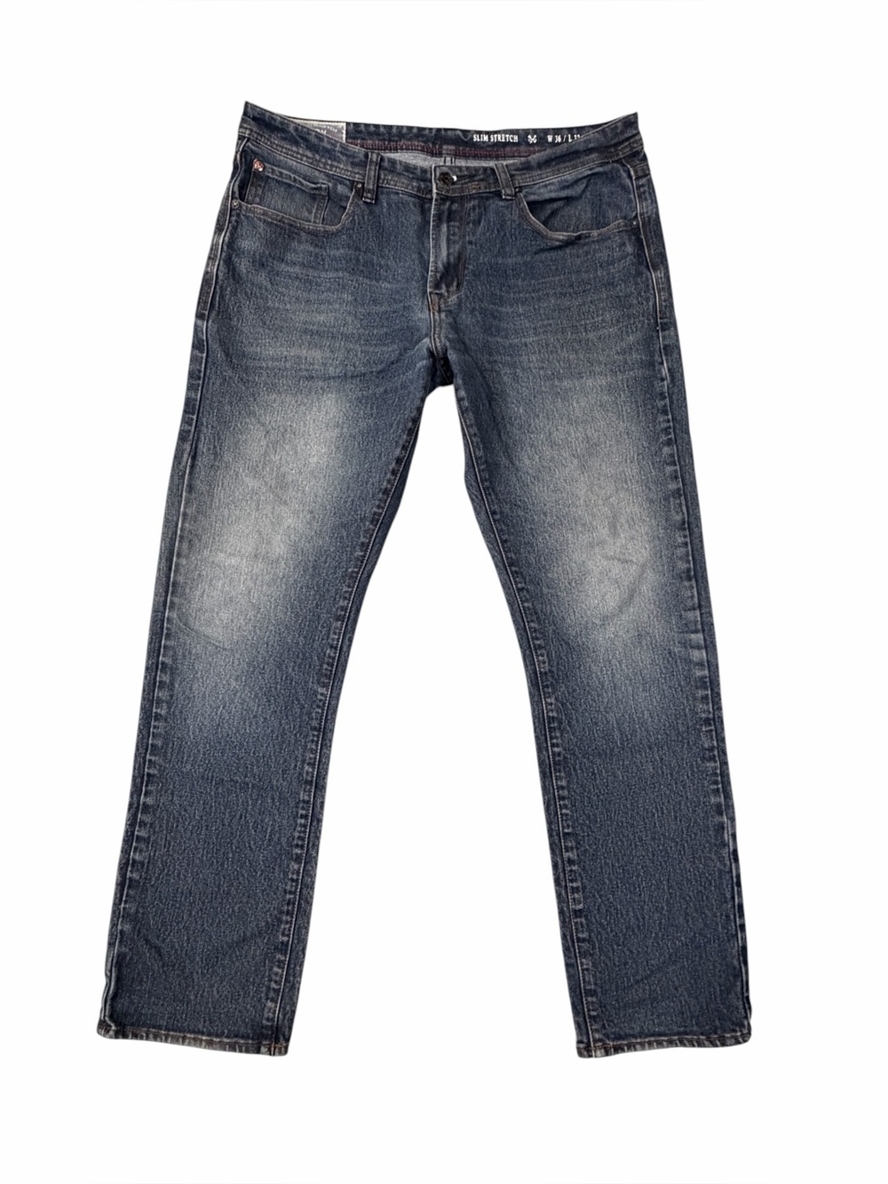 MBX Slim Stretch Dark Wash Straight-Leg Jeans - Blue Size 36 x 32 #2229